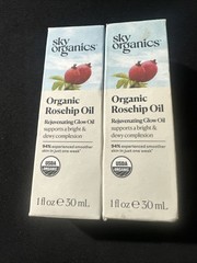 Sky Organics Organic Rose hip Rejuvenating Glow Oil 1 fl oz Lot of 2