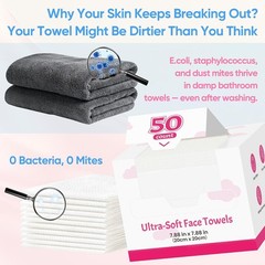 Face Towels,Disposable Clean Towels for Face,100 Count Facial Cleansing