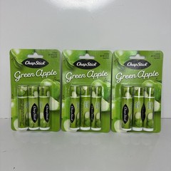 ChapStick Green Apple Lip Balm Lot of 3 Packs 9 Tubes Brand New in Package