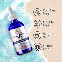 Hyaluronic Acid Anti-aging Serum for Face – 100% Pure Medical Formula – 2oz