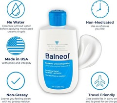 (Pack of 3) Balneol Hygienic Cleansing Lotion Soothing Relief, 3 Ounce Bottle