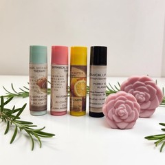 Purely Posh Botanical Lip Therapy Lip Balm Set, Clear Handmade Stick 0.6 oz