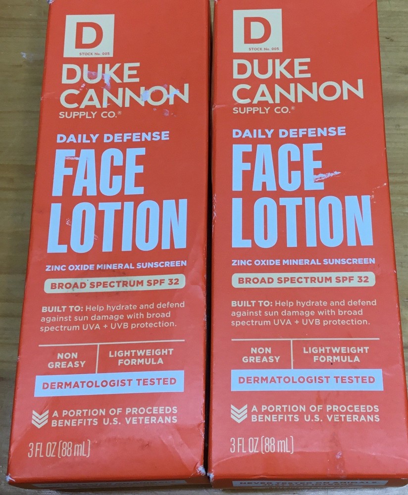 Duke Cannon Daily Defense SPF 32 Face Lotion Lightweight 3oz – EXP 10/26