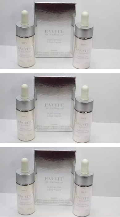 EVOTE NIGHT FACE ELIXIR 2-STEP PROGRAM BOXED (LOT OF 3)