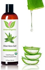 Organic Aloe Vera Gel – Soothing Skin & Face Moisturizer, After Sun Care, 12 oz