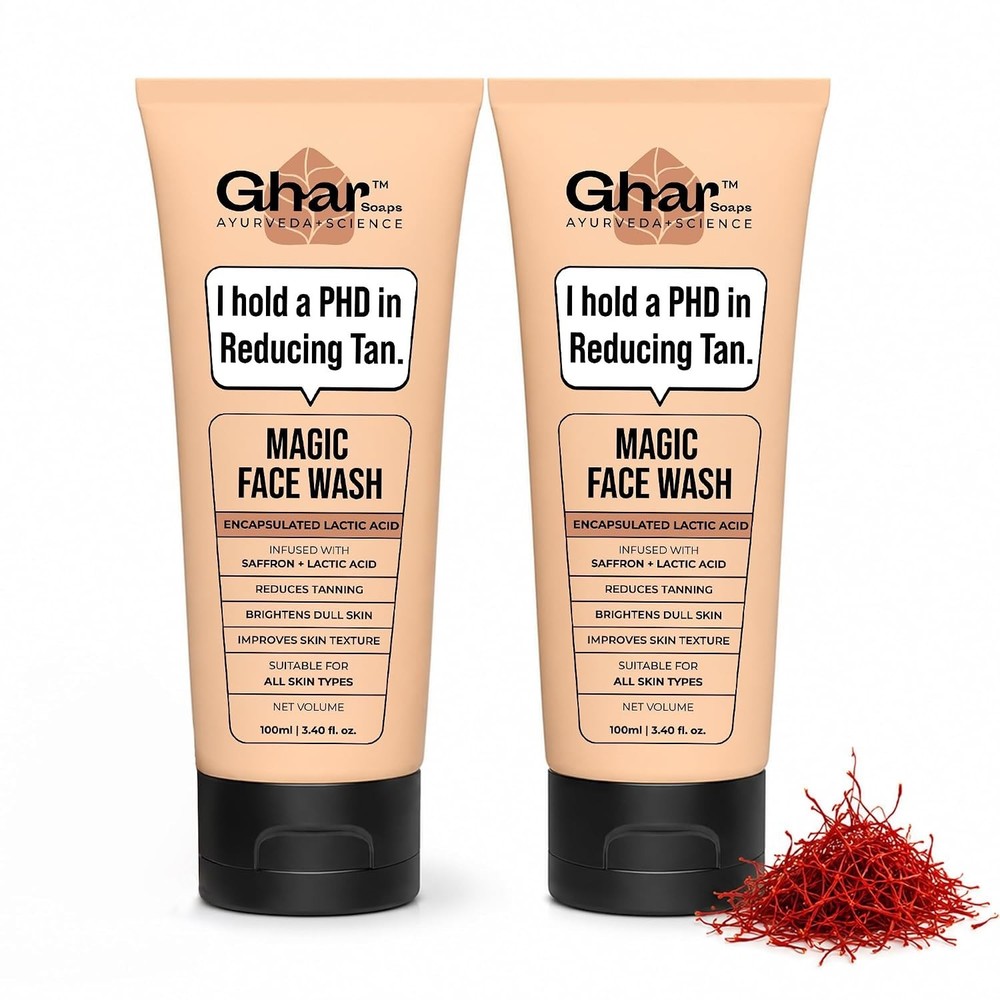 Ghar Soaps Magic Face Wash Duo 100g x2 De-Tan Brightening All Skin Types