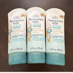 Aveeno Kids Continuous Protection Mineral Zinc Oxide Sunscreen Lotion SPF 50 3pk
