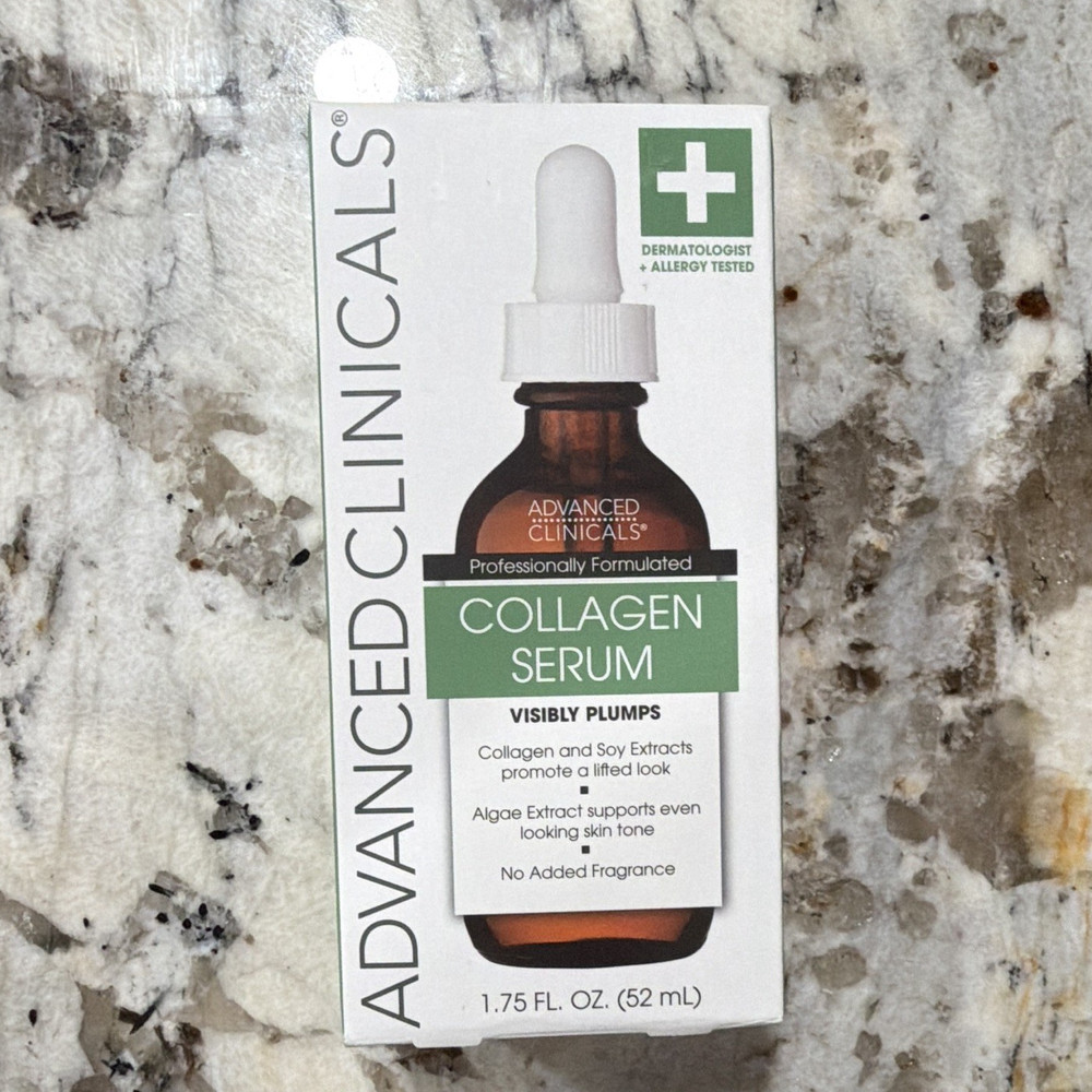 Advanced Clinicals Collagen + Hyaluronic Acid Hydrating Face Serum 1.75 fl oz