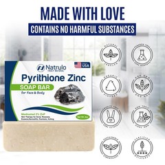 Pyrithione Zinc Soap Bar for Face & Body, 4oz | 4 Ounce (Pack of 1), Silver
