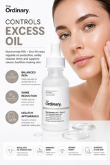 The Ordinary Niacinamide 10% Zinc 1% Serum Acne Oil Control Skin Care
