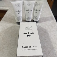 Scottish Fine Soaps Au Lait Pamper Kit 3 x 200ml / 7 Fl. Oz Gift Set New!!!