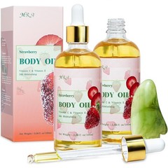 MR.A 2 Pack Strawberry Body Oil Juice Scented, Vitamin E Body Oil after Shower,