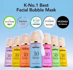 MENOKIN 30 Seconds Quick Bubble Mask Moist Hyaluronic Acid 95ml Made In Korea
