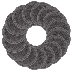 Reusable Makeup Remover Pads, Microfiber, 3.15 Inch, 16 Pack, Dark Grey, Face