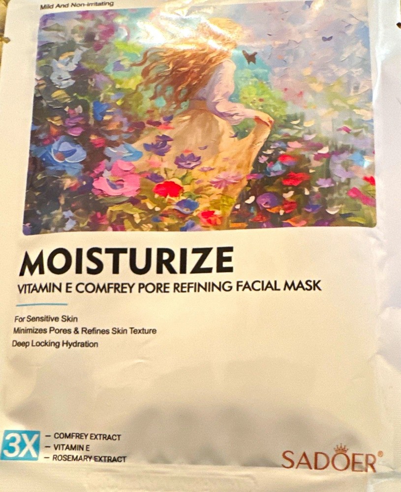 SADOER Vitamin E Comfrey Moisturizing Pore Refining Facial Sheet Mask 25 mL (3)