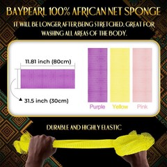 3 Pack African Bath Sponge African Net Long Net Bath Sponge Exfoliating Shower