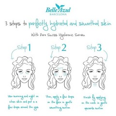 Belle Azul Pure Swiss Hyaluronic Acid Skin Serum + Vitamin C, 1.014 Oz (3 Pack)