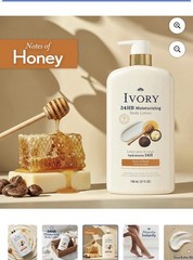 Ivory 24HR Moisturizing Body Lotion Honey Shea Butter Blend 27 fl oz