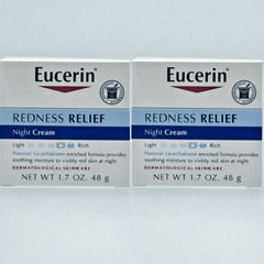 Lot of 2 Eucerin Redness Relief Night Cream 1.7 oz Sensitive Skin Moisturizer