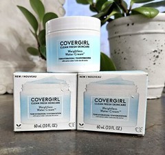 2 Jars Covergirl WEIGHTLESS WATER Cream 72 hour Hydration 2 oz ea NIB!