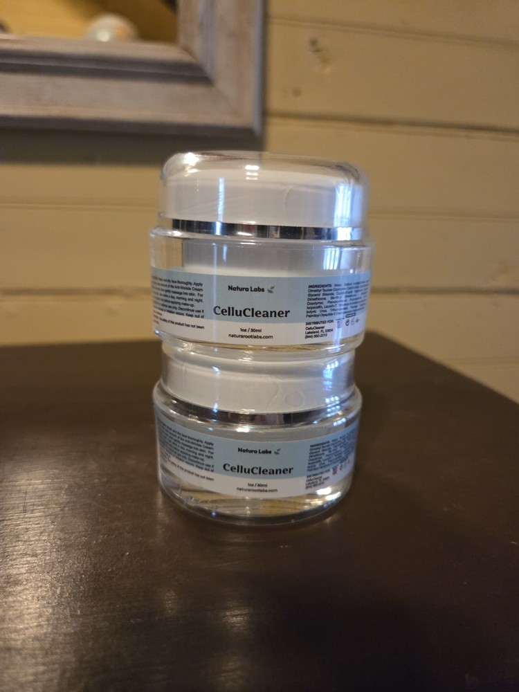 Natura Labs CelluCleaner Skin Firming Anti-Wrinkle Cream Lot Of 2 Sealed