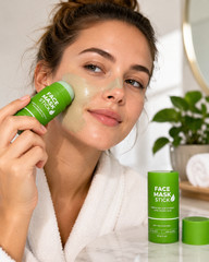 Green Tea Face Mask Stick 30g Hyaluronic Acid Deep Cleansing Set of 2