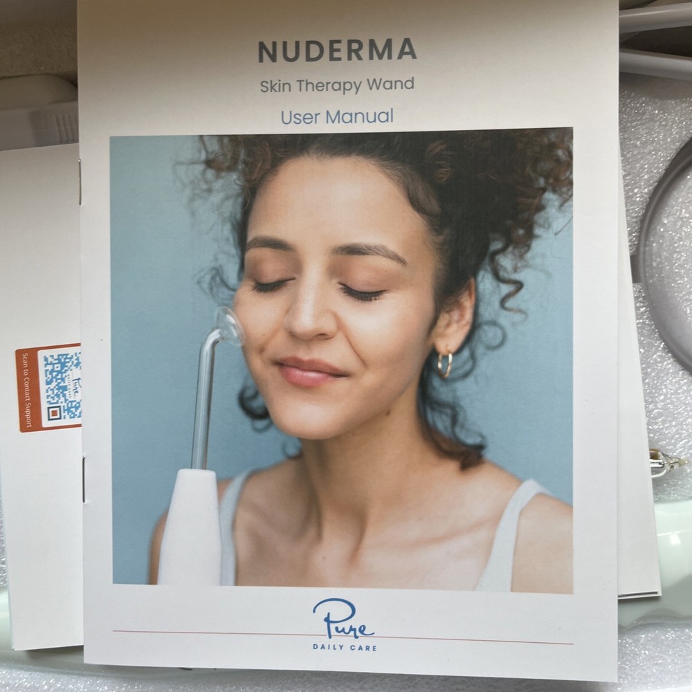 Pure Daily Care NuDerma Clinical Ne+Ar Skin Therapy Wand w 6 Fusion Applicators