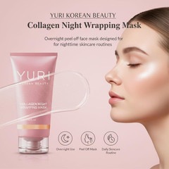 Collagen Night Wrapping Mask, Collagen Overnight Glass Skin Peel off Face Mask,