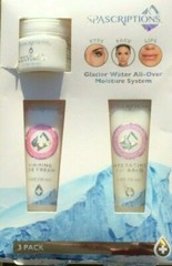 SPASCRIPTIONS PACK OF EYES FACE LIPS GLACIER WATER ALL -OVER MOISTURE SYSTEM N