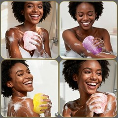 3 Pack African Bath Sponge African Net Long Net Bath Sponge Exfoliating Shower