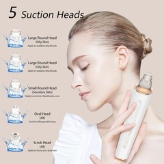 USB Rechargeable Blackhead Remover Pore Vacuum 3 Suction 5 Probes Face Tool