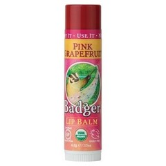 Badger Balm, Classic Lip Balm Pink Grapefruit, .15 Oz