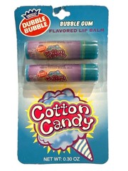 2pc Set Vintage 2010 Lotta Luv Dubble Bubble Gum Cotton Candy Flavored Lip Balm