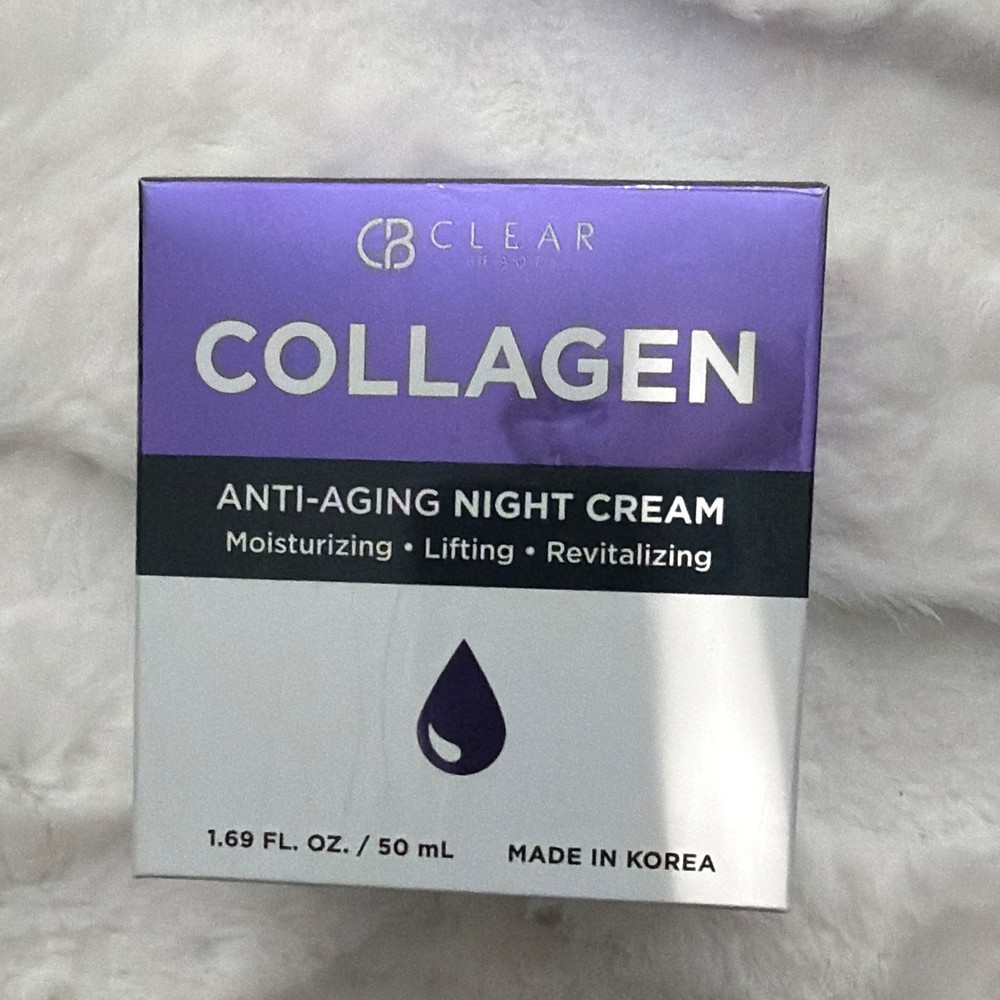 Clear Beauty Collagen Anti-Aging Night Face Cream Moisturizing 1.69 fl oz