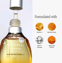 SKINN Divine Elixir Luminous Facial Oil 1 fl oz + Lip Oil .17 fl oz- New Sealed