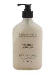 Sand + Fog Tahitian Vanilla Body Lotion 10.1 Oz New Pump Glass Bottle