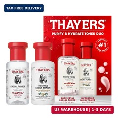 Thayers Purify & Hydrate Skin Care Set, Includes Rose Petal Facial Toner to Redu