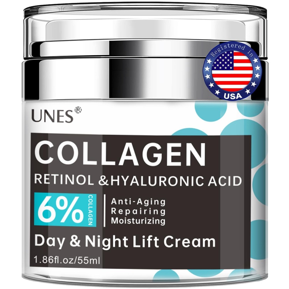 Retinol Collagen Face Cream Anti Aging Squalane Wrinkle Moisturizer 1.86oz