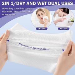 Face Towels, Disposable Face Towelette, Makeup Remover Dry Wipes 100 Count(2 Box