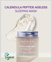 Mary&May Vegan Calendula Peptide Ageless Sleeping Mask 3.88 Fl Oz Hydrating