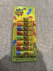 Sour Patch Kids 8 Flavored Lip Balms Set Multicolor Assorted Scent 0.96 oz