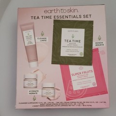 earth to skin Tea Time Essentials Skin Care Set Cleanser Day/Night Cream Masks