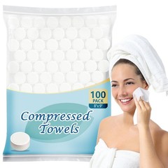 AIDEA Compressed Towels, Mini Portable Coin Face 1 Count (Pack of 100), White