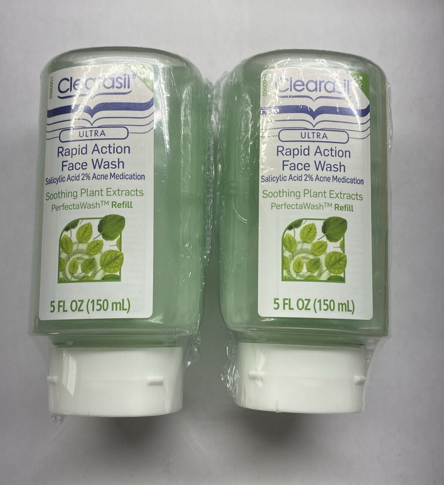2 Clearasil Perfecta Wash Ultra Soothing Plant Extracts Rapid Action Face Wash