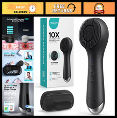 2-in-1 Silicone Facial Cleansing Brush – Electric Exfoliator with Spin & Vibrati