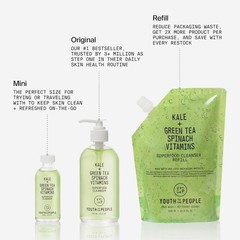Superfood Facial Cleanser – Kale + Green Tea Daily Face Wash, Gentle Makeup Remo