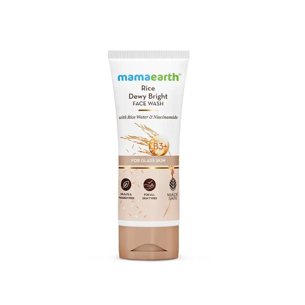Pack Of 2 Mamaearth Rice Dewy Bright Face Wash 100ml Glass Skin Free Shipping