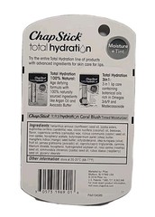( LOT OF 2 ) ChapStick Total Hydration Moisture + Tint CORAL BLUSH Lip Balm Tube