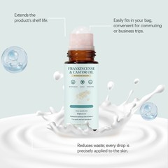 Frankincense And Castor Oil Rose Quartz Roll-on Organic Cold-Pressed Castor Oil