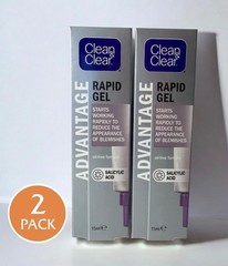 2 pack Clean & Clear Advantage Spot Treatment Gel~15ml/0.5 fl.oz.